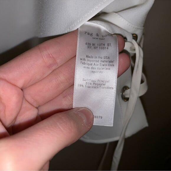 Rag & Bone White Eliza Lace Up Sides Tank Tunic S - Picture 5 of 6